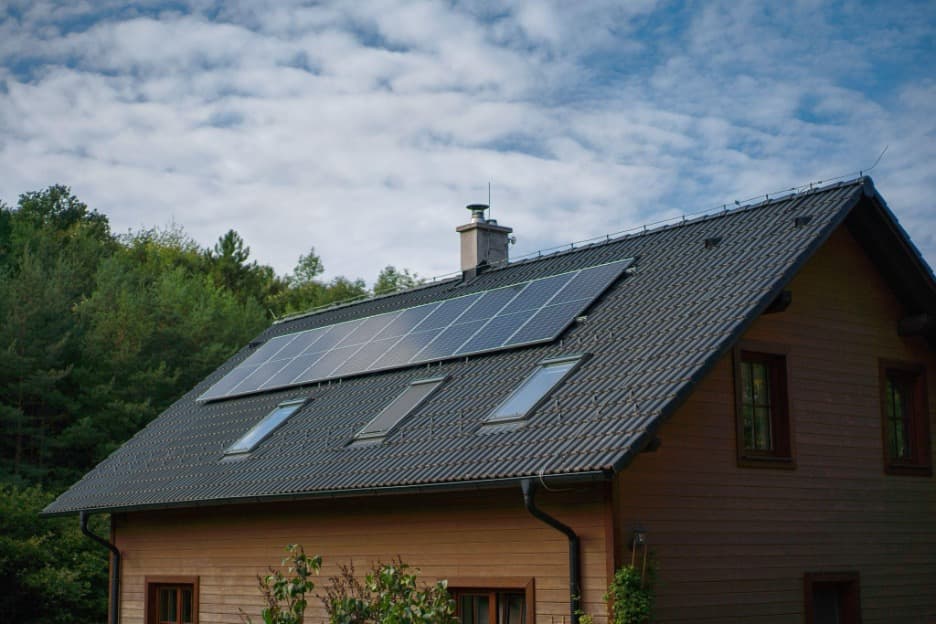 Solar system on an off-grid holiday home