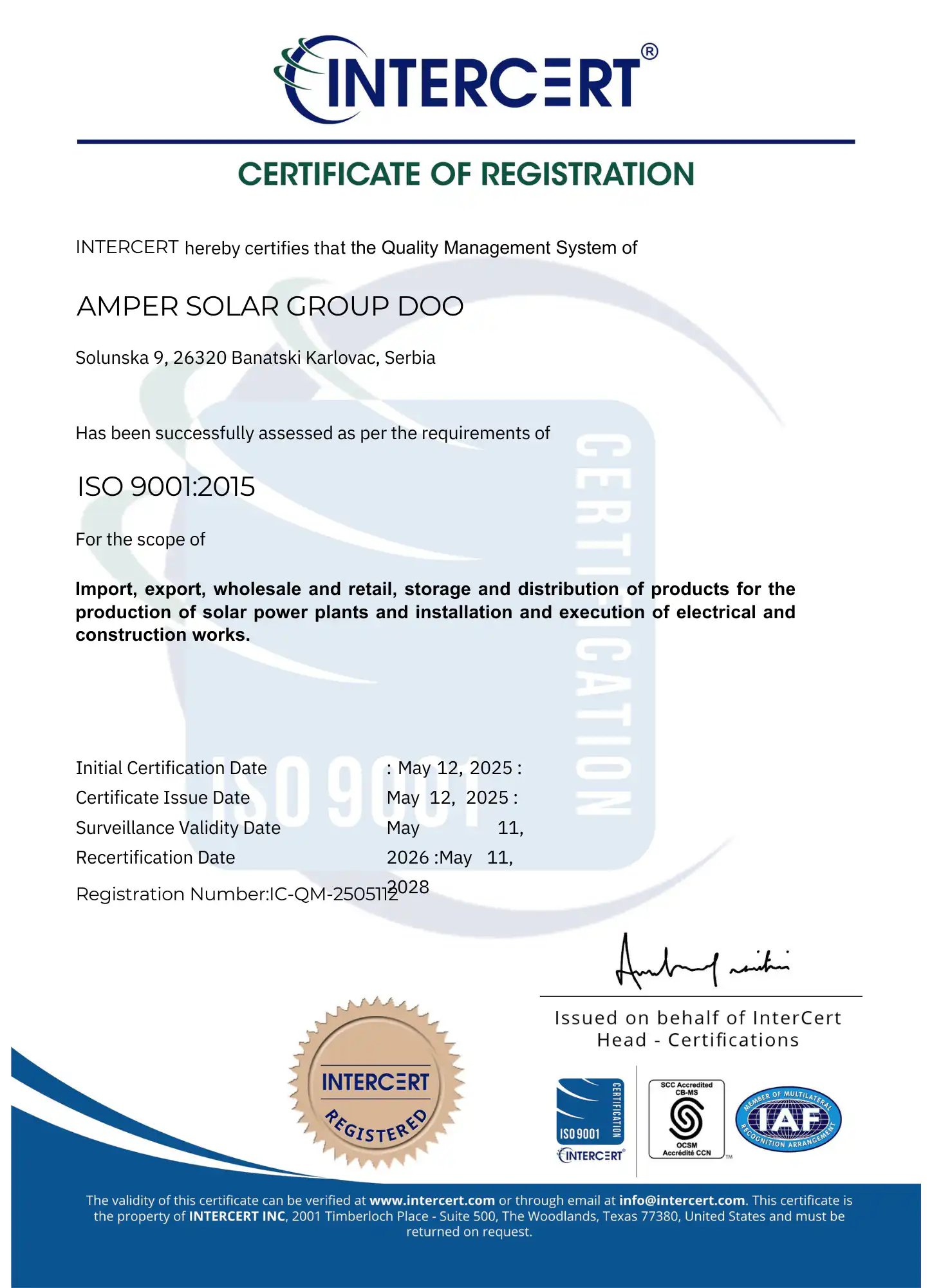 ISO 9001:2015 Quality Management