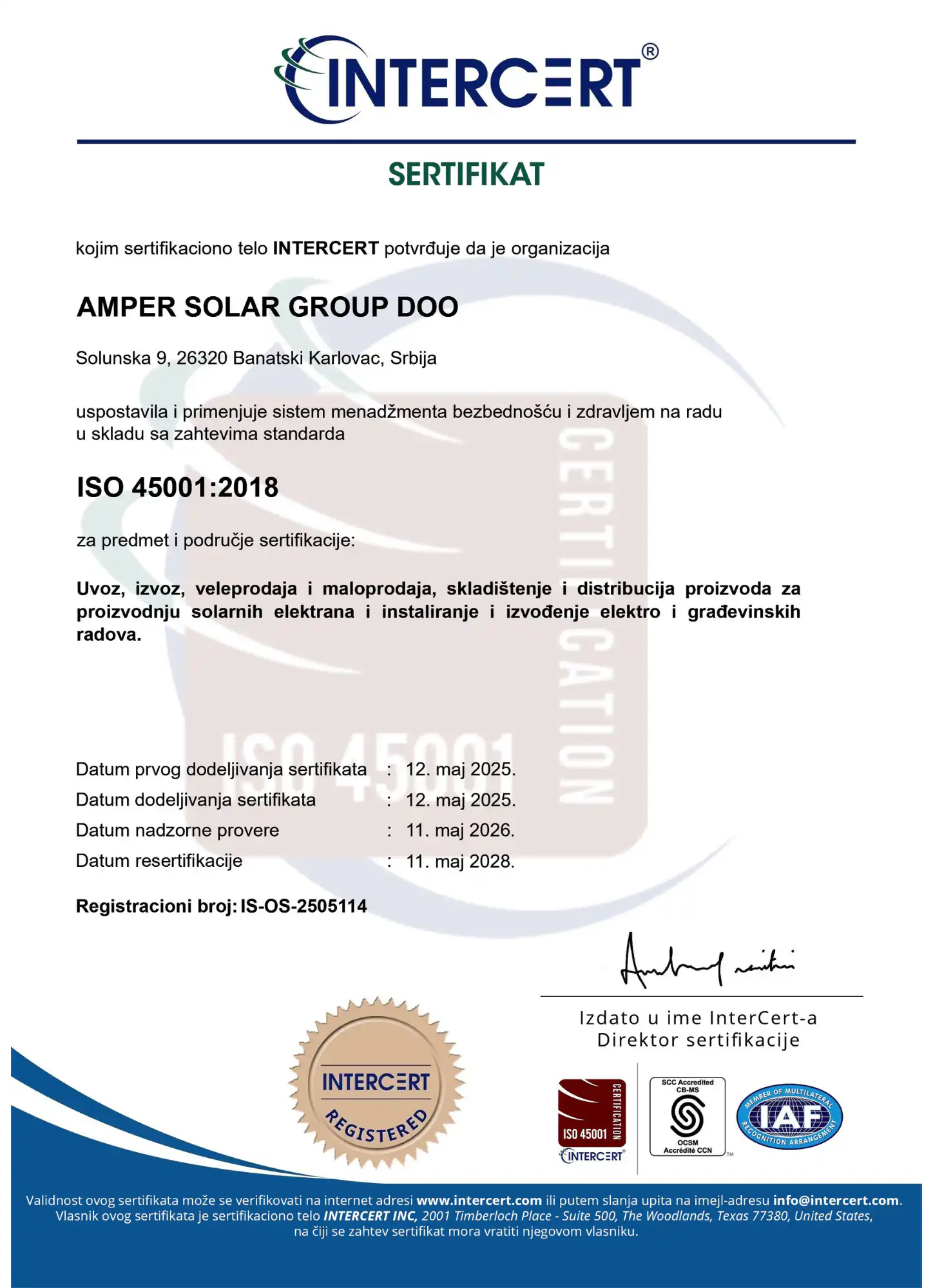 ISO 45001:2018 Bezbednost na radu