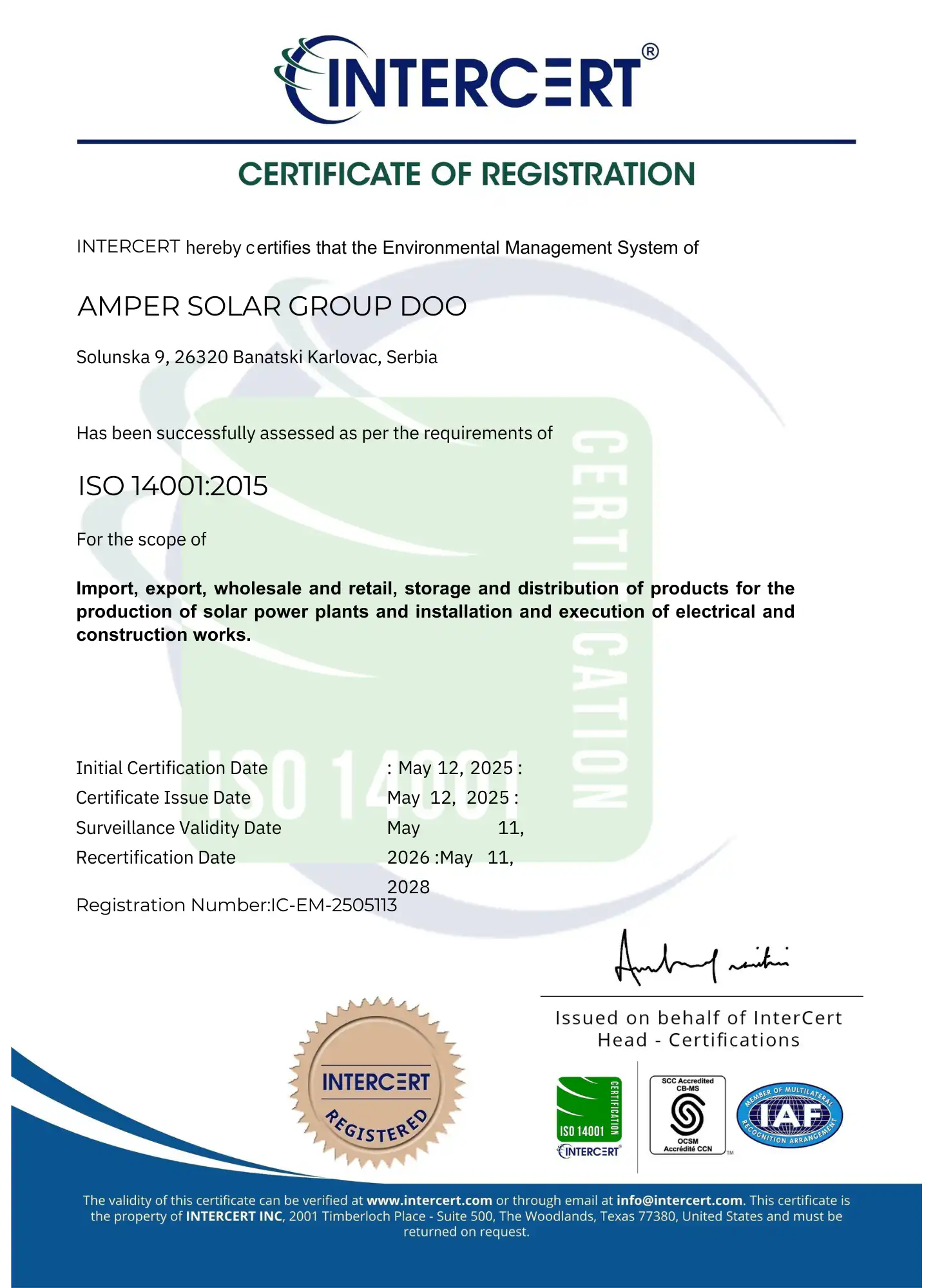 ISO 14001:2015 Environmental