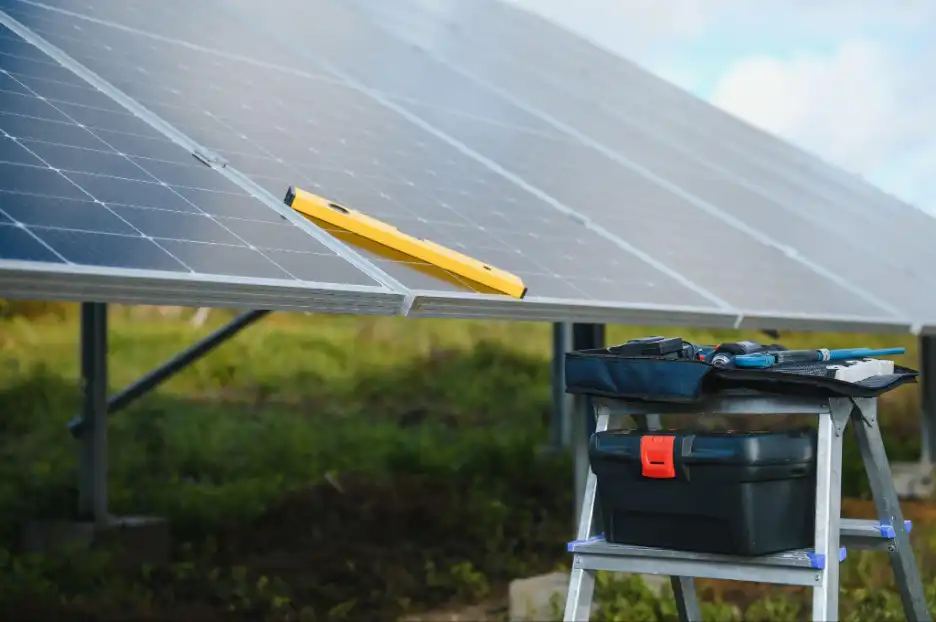 Solar panels with a battery for energy storage