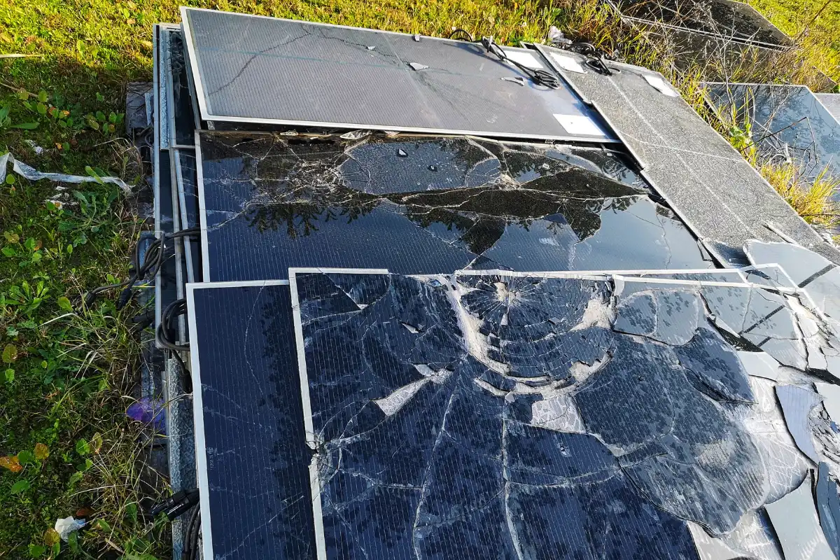 Slomeljen solarni panel